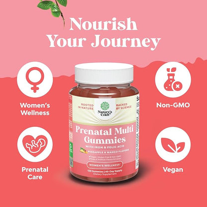 Vegan Prenatal Gummies for Women - Gummy Prenatal Vitamins for Women with Iron Folic Acid and Superfruit Blend - Chewable Prenatal Vitamins for Women Gummy Formula (Pineapple Mango) - 40 Day Supply