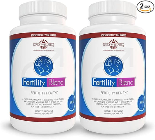 Daily Wellness for Men - Male Fertility Supplements, Vitamin Blend Pills - Male Count Pre-Conception for Him - Fertility Supplements for Men - 60 Capsules, 2 Pack