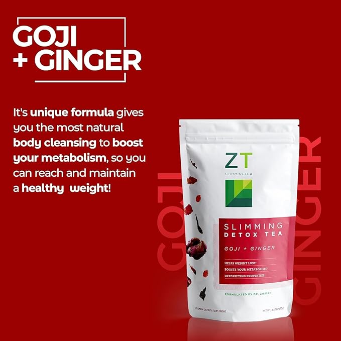 Dr. Zisman ZT Slimming - Goji-Ginger Detox Blend - Healthy Weight Management Organic Herbal Tea Organic for Cleanse, Enhance Your Metabolism Naturally (Loose Leaf)