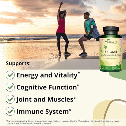 Pure Himalayan Shilajit Capsules | 73,000 mg | for Men and Women | with Fulvic and Humic Acid | NO Artificial Additives, Lab-Tested | 90 Capsules | Vegan