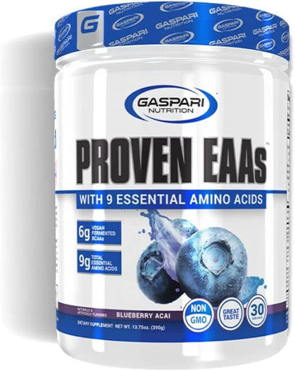 Gaspari Nutrition: Proven EAAs, Vegan Fermented EAAs, Enhances Recovery & Replenishes Electrolytes, Non-GMO (30 Servings, Blueberry Acai)