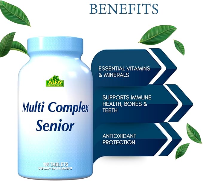 Multi Complex Senior - Nutritional Vitamins & Minerals for People Over 50 - Supports Cellular Energy Production and Every Day Health- 100 Tablets