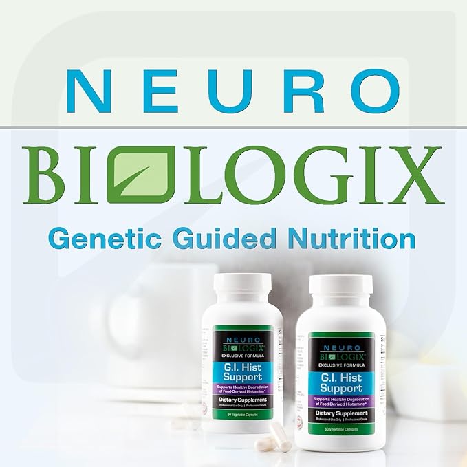 Neuro biologix GI Hist Support - Supplement for Histamine Digest, Histamine Blocker with Vitamin C, Quercetin, Porcine Kidney, Alpha Lipoic Acid, Stinging Nettle Root, and Bromelain, 60 Capsules