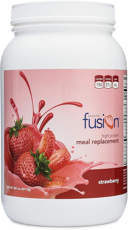 Bariatric Fusion Strawberry Meal Replacement 27g Protein Powder, 21 Serving Tub for Bariatric Surgery Patients Including Gastric Bypass and Sleeve Gastrectomy - No Gluten, Aspartame or Sugar