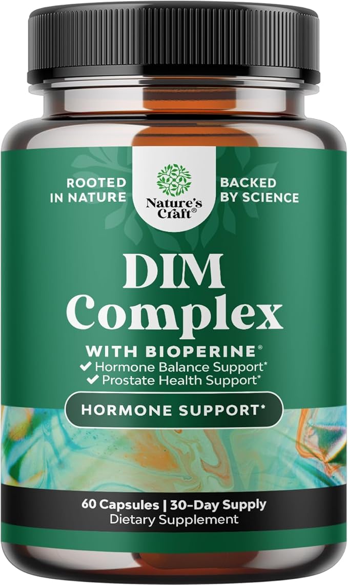 Extra Strength Diindolylmethane DIM Supplement - DIM Complex Men and Womens Hormone Balance Supplement with DIM SGS and Calcium D-Glucarate - Herbal DIM Supplement for Men and Women 30 Servings
