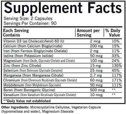 Kirkman Advanced Mineral Support - 180 Capsules
