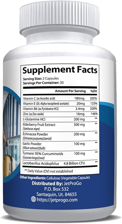 Resistify Adult Immune Support Supplement, Elderberry, Vitamin C, Zinc, Echinacea, Ginger, Probiotic and More, 60 Count