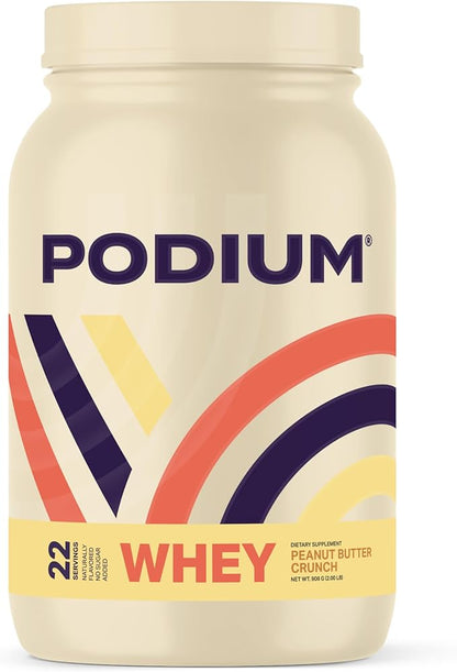 Podium Nutrition, Whey Protein Powder, Peanut Butter Crunch, 22 Servings, 27g of Whey Protein Per Serving