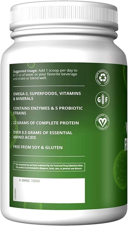 MRM Nutrition Veggie Meal Replacement Protein | Chocolate Mocha Flavored | 22g Complete Plant Based Protein | Meal on-The-go | Mediate Hunger | Balanced macronutrient Formula | 28 Servings