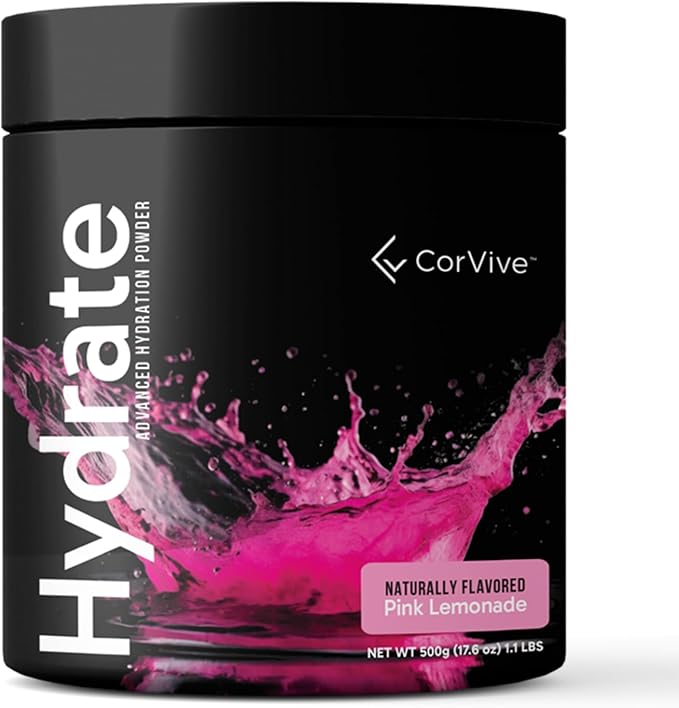 Hydrate Electrolyte Drink Mix | Pink Lemonade Flavor | NSF Certified | Electrolytes, Vitamin C, Magnesium, Zinc, Potassium | Used by Athletes & US Military | Boost Performance | 50 Servings