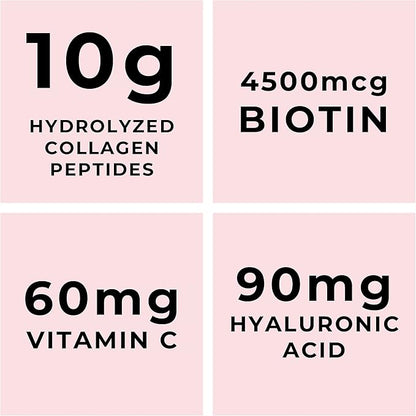 Multi Collagen Powder with Biotin, Hyaluronic Acid, Vitamin C (2lb Value Size) | Hydrolyzed Collagen Supplement (Types I, II, III, V, X). Hair, Skin, Nails for Women, Men