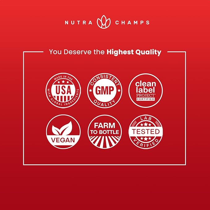 NutraChamps Korean Red Panax Ginseng Capsules | Extra Strength Ginsenosides for Energy, Focus, Performance, Vitality & Immune Support | Korean Red Ginseng Root Extract Powder Supplement | Vegan Pills