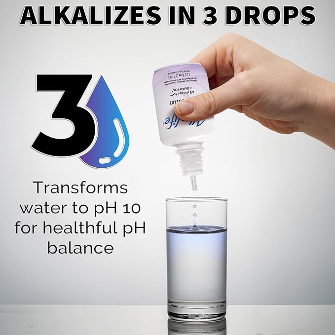Alkalife pH Booster Drops | The First Patented Alkaline Water Booster to Neutralize Acid & Balance pH for Immune Support, Peak Performance, Detox, Overall Wellness – 1.25oz