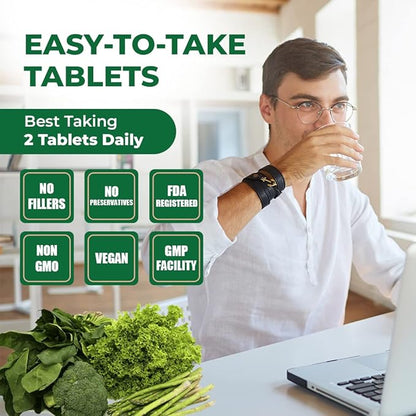 Pomona Wellness Organic Super Greens Supplement, Full Of Superfood Vitamins & Minerals, Fruits & Vegetable, Greens Powder for Bloating and Digestion, USDA Organic, Non-GMO, Vegan, 120 Tablets (2 Pack)