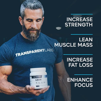 Transparent Labs Lean Pre-Workout - Body Recomposition Pre Workout for Men and Women with Acetyl L-Carnitine, Beta Alanine Powder, & PurCaf Organic Caffeine Powder - 30 Servings, Fruit Punch