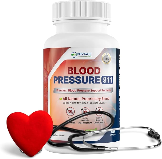 Blood Pressure 911 Premium Supplement - BP Support Pills. 60 Capsules
