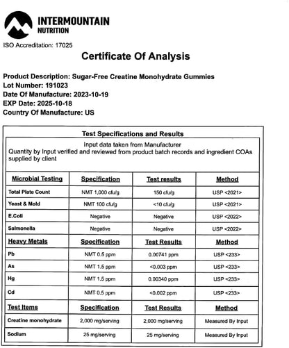 Sugar-Free Creatine Monohydrate Gummies (1g/gummy for Intake Control) Potent Creatine Gummies for Men & Women, Creatine Supplement for Muscle Support, Cellular Energy & Cognitive Function, Gluten-Free