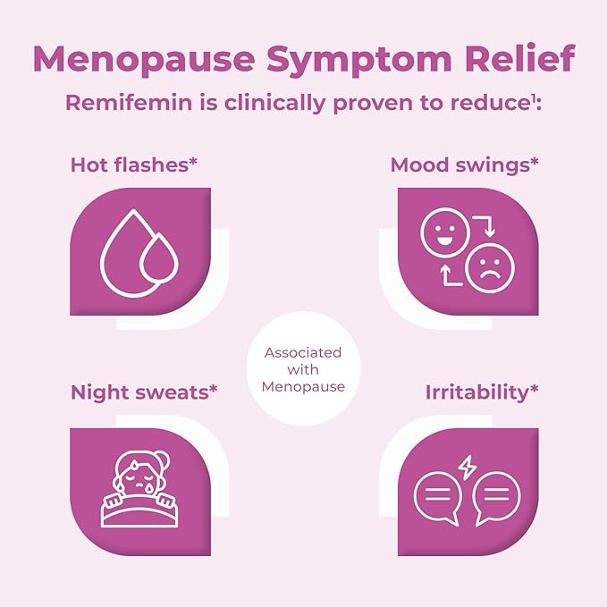 Menopause Symptoms Relief - Clinically Proven Ingredients - Menopause Supplements - Black Cohosh - Estrogen-Free - Made in Germany - 60 Tablets