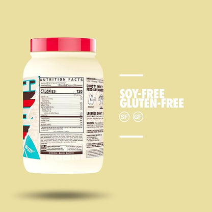 GHOST Whey Protein Powder, Marshmallow Cereal Milk - 2LB Tub, 25G of Protein - Flavored Isolate, Concentrate & Hydrolyzed Whey Protein Blend - Post Workout Shakes - Soy & Gluten Free