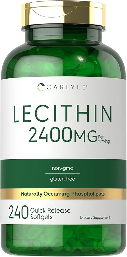 Carlyle Lecithin Supplement | 2400mg | 240 Softgel Capsules | Phospholipid for Men & Women | Non-GMO, Gluten Free