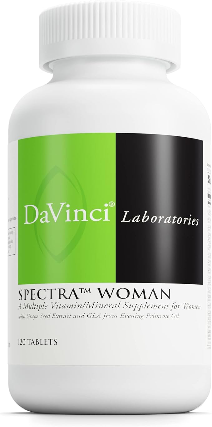 DAVINCI Labs Spectra Woman - Dietary Supplement to Support Bone Health and Women's Needs - with Vitamins, Minerals, Calcium, Beta Carotene, L-Cysteine, Grape Seed Extract, and More - 120 Tablets