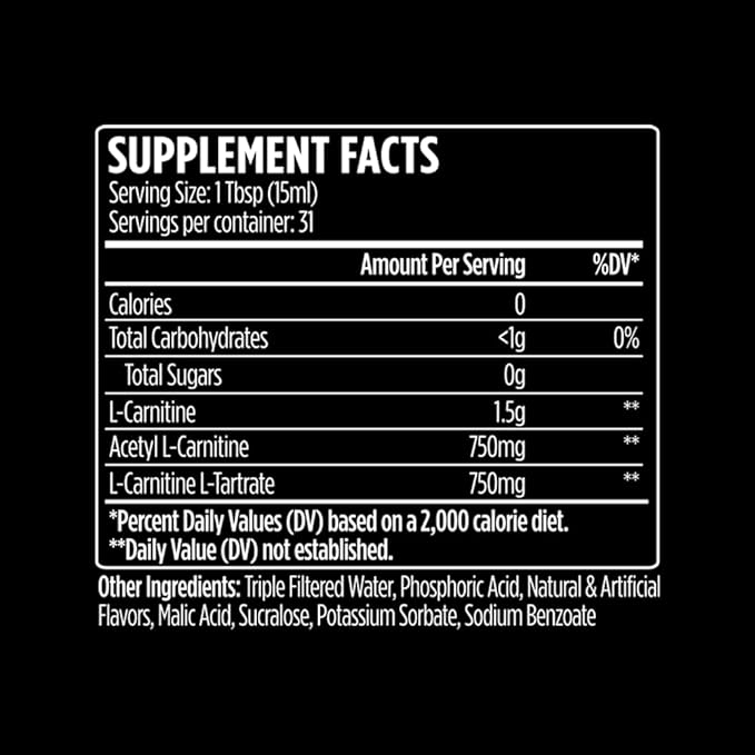 L-Carnitine 3000 Liquid | 3000 mg Carnitine Supplement | Zero Calorie Zero Sugar Keto Friendly for Men and Women – Great Tasting| 31 Servings (Patriot Pop, 16 fl. oz.)