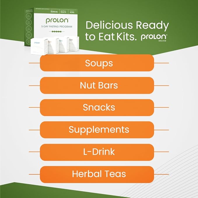 ProLon 5 Day Fasting Kit | Fasting Program for Women & Men | Developed to Not Break Your Fast | Low Calorie Pre Made Meals & Snacks | Plant Based Ingredients for Diet Support | Version 1 Kit