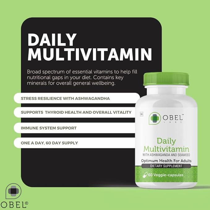 Obel Daily Multivitamin | with Ashwaganda and Seaweed | Optimum Health for Adults