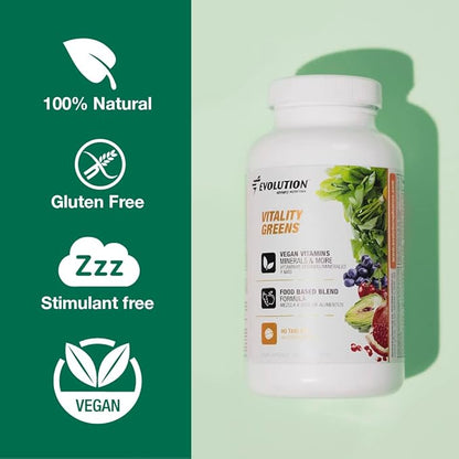 Evolution Advance Nutrition Vitality Green, 90 Tablets – Fruit and Veggie Supplement, Rich in Vitamins and Minerals – Vegan