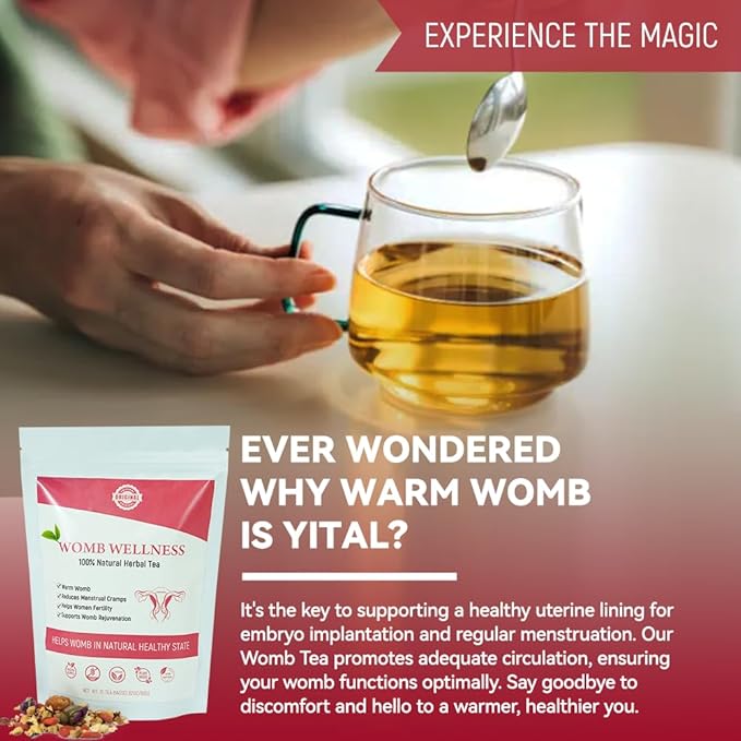 Laicuherb Natural Womb Fertility Tea for Women Ovary and Uterus Cleanse, Womb Detox Fibroid Tea Helps with Hormone Balance and Get Pregnant Fast for Women, Pcos Tea for Period Regularity 10 Teabags