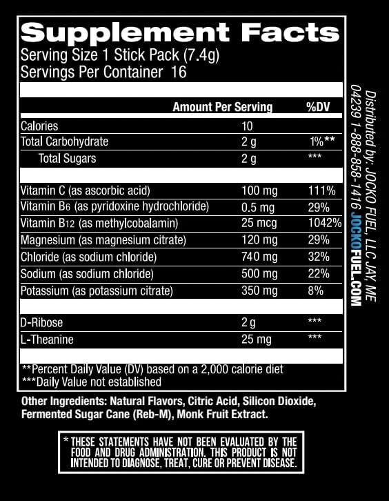 Jocko Fuel Hydrate Electrolytes Powder Packets Low Sugar - Hydration Amplifier Packets for Recovery, Dehydration, & Exercise - with Vitamins B6, B12 & C (16 Packets) Blue Raspberry