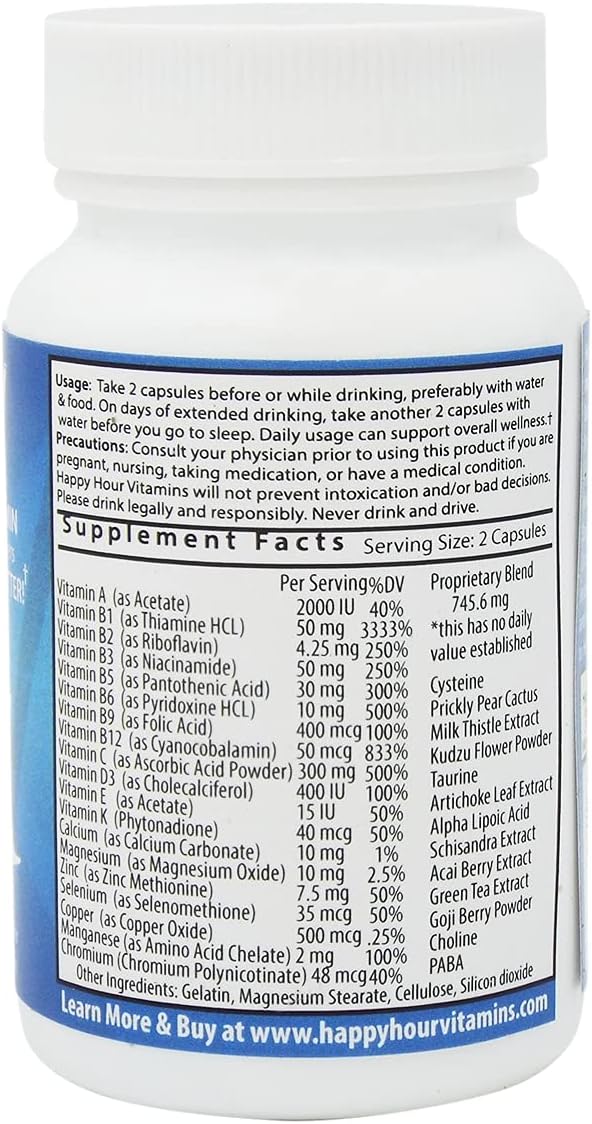 Bottle - Multivitamin Formulated for Better Mornings – Live & Feel Better with Milk Thistle, Prickly Pear Cactus, B & C Vitamins, & More- 10 Servings