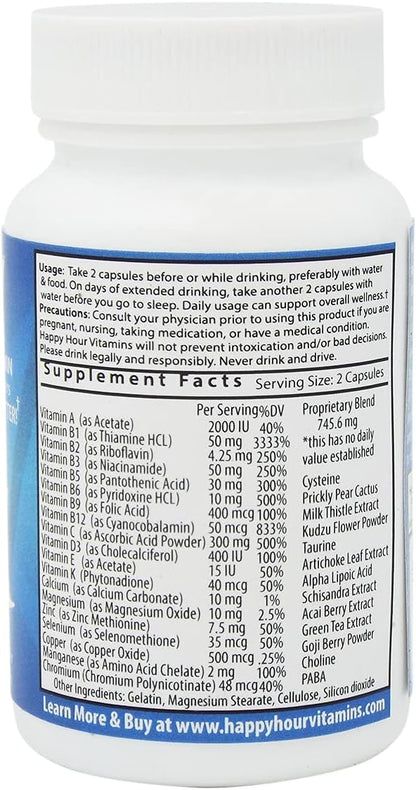 Bottle - Multivitamin Formulated for Better Mornings – Live & Feel Better with Milk Thistle, Prickly Pear Cactus, B & C Vitamins, & More- 10 Servings