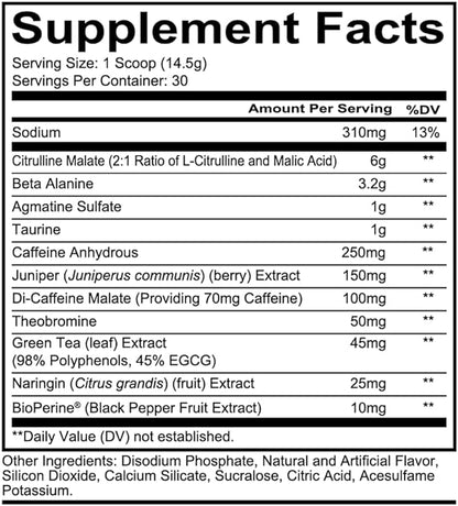 REDCON1 Total War Pre Workout - L Citrulline, Malic Acid, Green Tea Leaf Extract for Pump Boosting Pre Workout for Women & Men - 3.2g Beta Alanine to Reduce Exhaustion, Strawberry Kiwi, 30 Servings