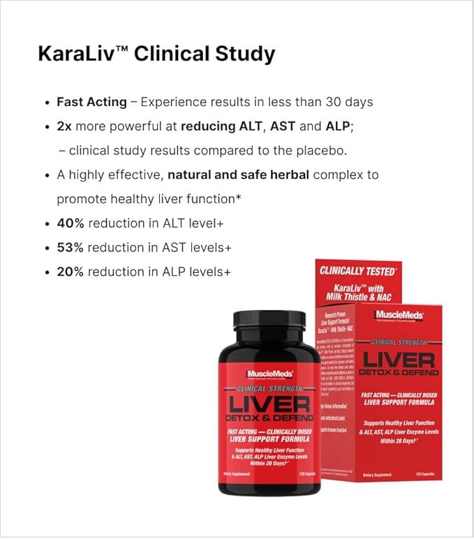 MuscleMeds Liver Detox & Defend, Cleanse, Repair Formula - Herbal Liver Support Supplement, NAC, Silymarin Milk Thistle, 60 Servings