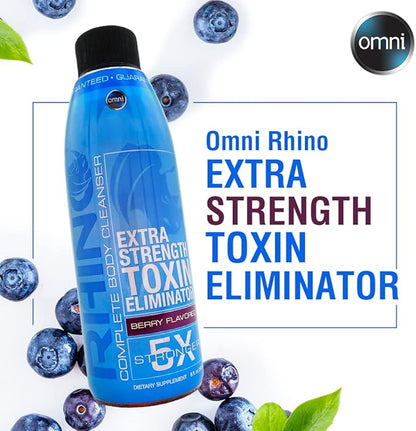 Wellgenix Omni Rhino Detox Drink - Toxin Eliminator - Same Day Cleansing Liquid - Fruit Punch - 8 fl oz (Pack of 1)