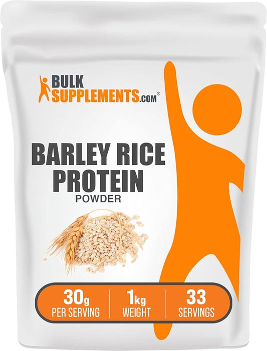 BulkSupplements.com Barley Rice Protein Powder - Vegan Protein Powder, Unflavored Protein Powder - Dairy Free Protein Source, 30g per Serving, 1kg (2.2 lbs) (Pack of 1)