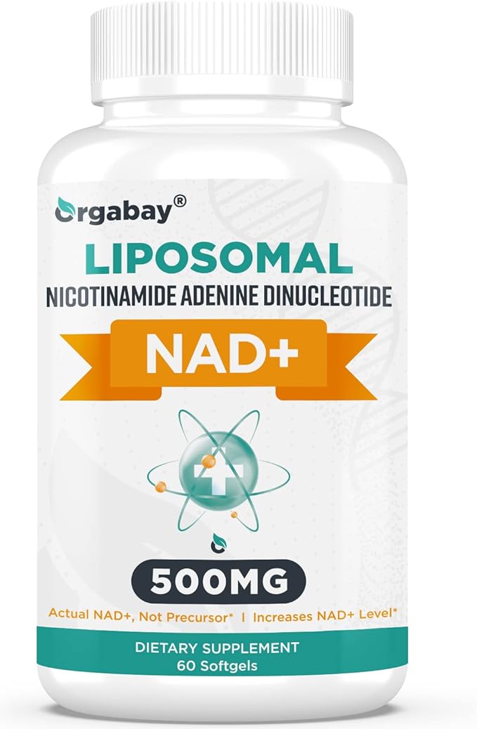 Liposomal NAD+ Supplement 500 mg, High Absorption, Boost NAD+ with TMG 250 mg, Actual NAD Plus More Efficient Than Nicotinamide Riboside, Support Cellular Energy, Healthy Aging | 60 Softgels