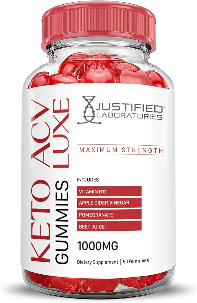 (3 Pack) Luxe Keto ACV Gummies Advanced Formula 1000MG Luxe Keto Gummies Apple Cider Vinegar Formulated with Pomegranate Beet Juice Powder B12 Vegan Non GMO 180 Gummys