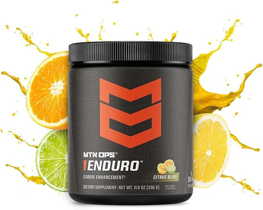 MTN OPS Enduro Nitric Oxide Supplement & Stim-Free Pre Workout - 30 Servings - with Magnesium Citrate, Beet Root Powder, Niacinamide, L Arginine & L Citrulline - Citrus Bliss Flavor