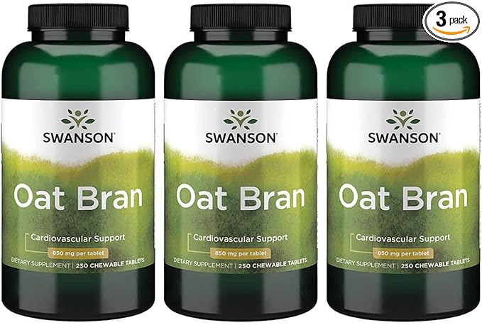Swanson Premium Brand Oat Bran 850 Milligrams 250 Chwbls (3 Pack)