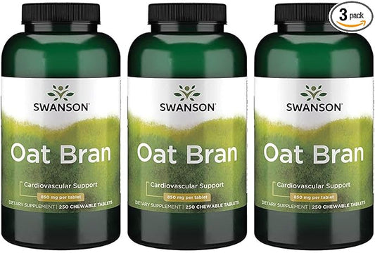 Swanson Premium Brand Oat Bran 850 Milligrams 250 Chwbls (3 Pack)