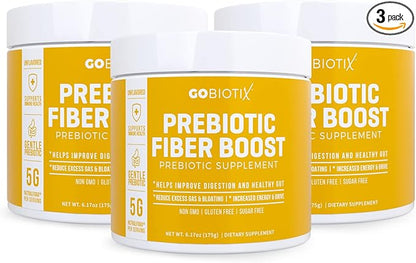 GOBIOTIX Fiber Supplement - Prebiotic Soluble Fiber Powder, Supports Gut Health and Digestive Regularity - Gummies Alternative - Gluten & Sugar Free, Keto, Vegan - 1 Scoop Daily, 35 Servings (3 Pack)