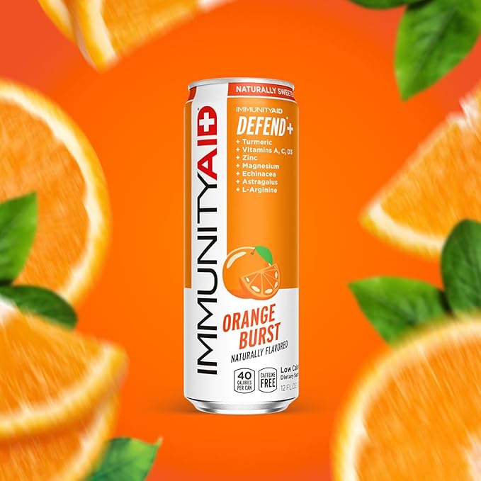 LIFEAID ImmunityAid Support Blend Echinacea, Zinc, Astragalus and Vitamin C No Artificial Flavors or Sweeteners Contains 100% Clean, Vegan and Gluten-free No Caffeine, 12 Fl Oz (Pack of 24)