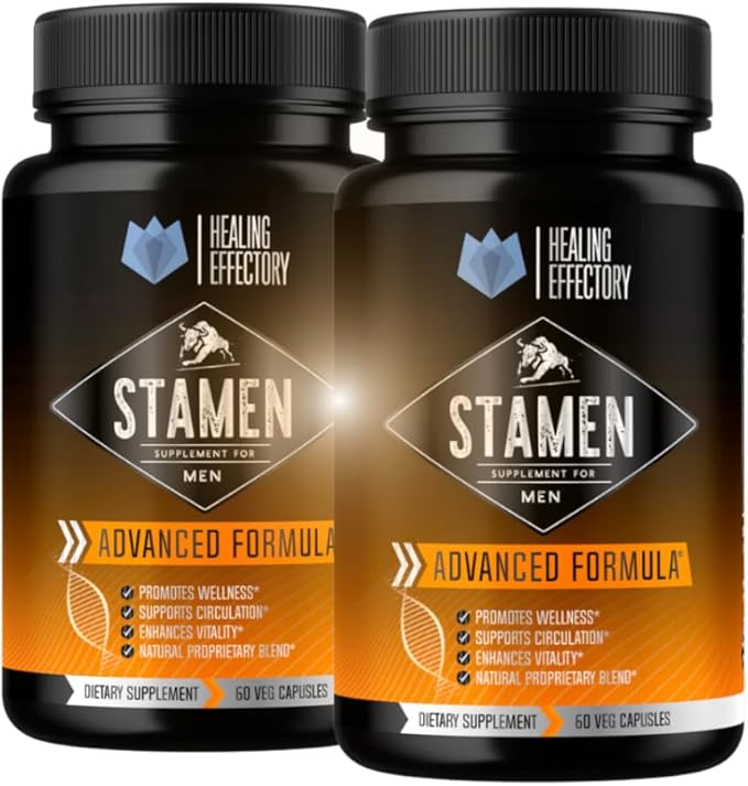 Stamen Male Wellness Supplement, Supports Circulation, More Energy and Vitality, Joint Health. Natural Daily Herbal Multivitamin Supplement for Men. (2 Pack)