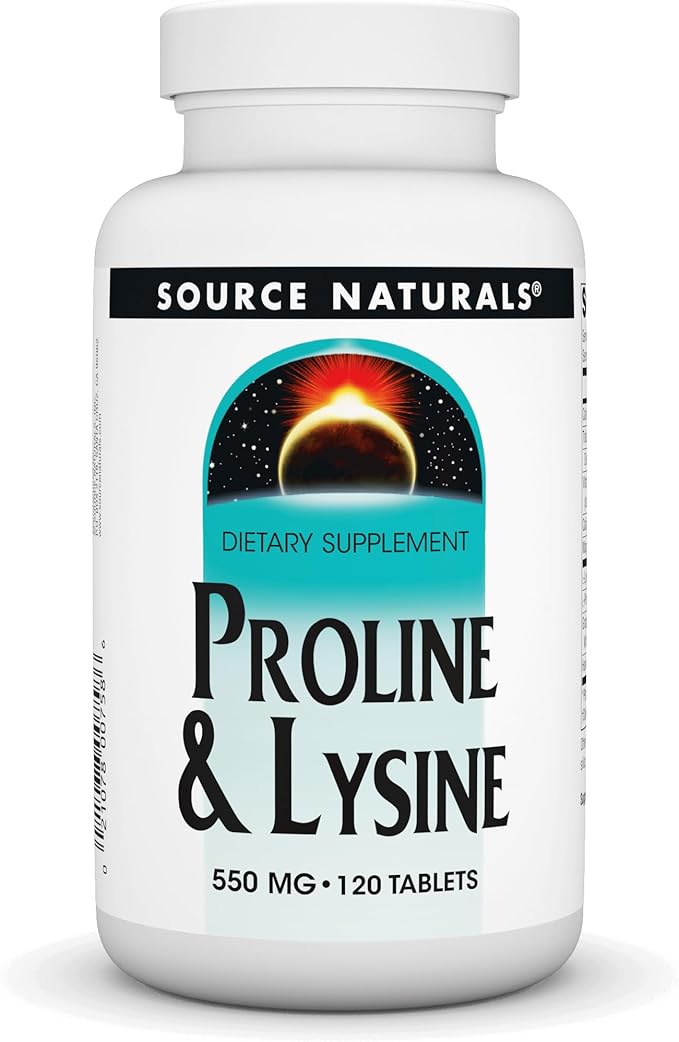 Source Naturals Proline & Lysine, 550 mg - 120 Tablets