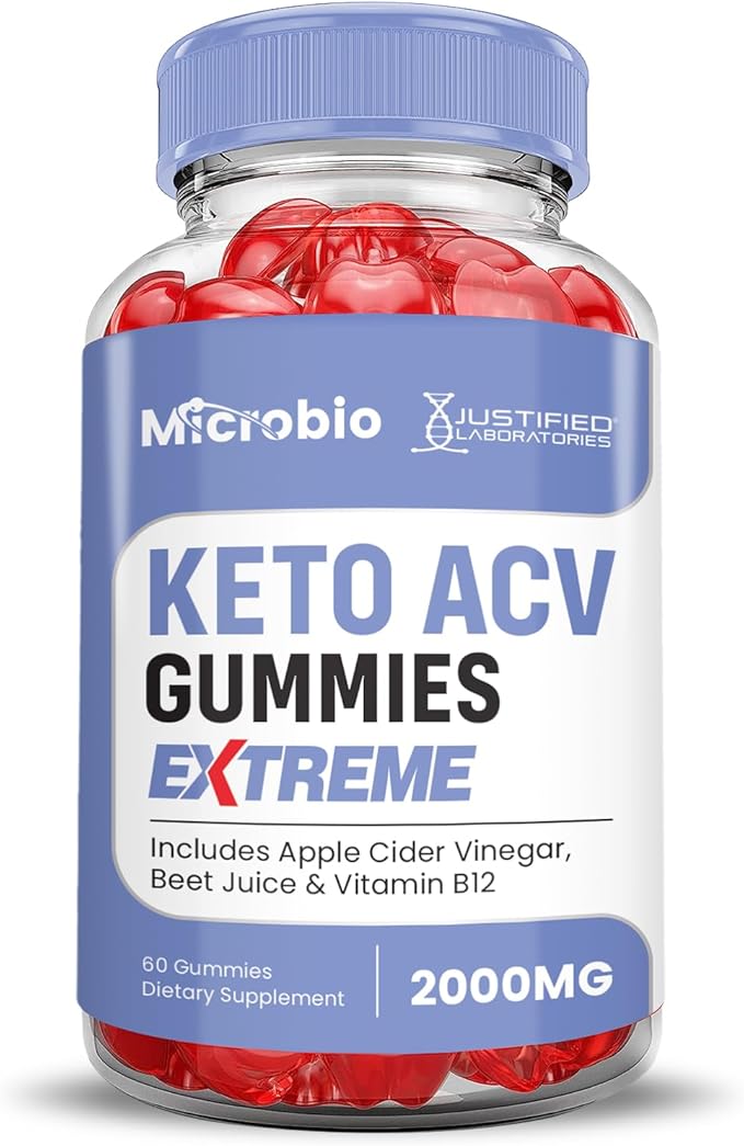 (3 Pack) MIcrobio Keto ACV Gummies Extreme 2000MG Micro Bio Keto Gummies Apple Cider Vinegar Formulated with Pomegranate Beet Juice Powder B12 Vegan Non GMO 180 Gummys