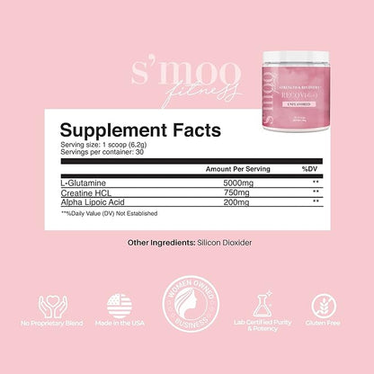 S'moo RECOV(her) Recovery & Strength Supplement Hormone Friendly - Stimulate Muscle Synthesis - Post Workout Muscle Recovery Powder - 30 Servings, Unflavored