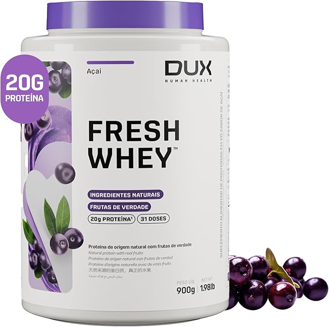 Fresh Whey Açaí - 20g of Protein per Serving - Amino Acids, Brazilian Fruits and Nuts, Pre and Post-Workout - 32oz