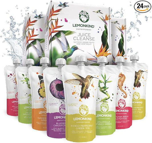 LEMONKIND 3-Day CORE Nutrient-Dense Cleanse: Detox, Boost Energy, Manage Weight, Break Bad Habits - Plant-Based, Non-GMO, Gluten-Free, Pressed, No Concentrates - 24 juices.